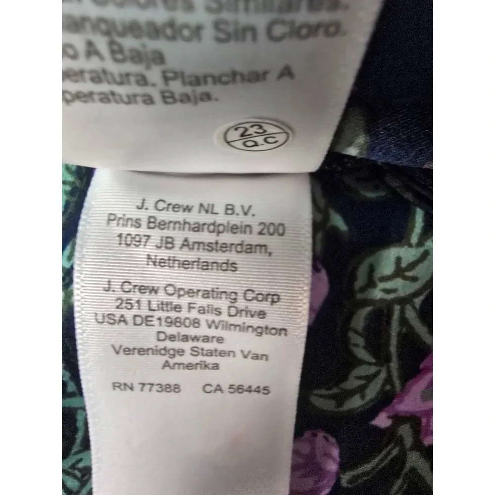 J Crew Floral Midi Skirt Women's Medium Navy Purple Print